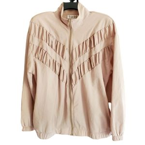 Vintage 1980's Teddi Brand Gathered Chevron Windbreaker Jacket Womens Size Large